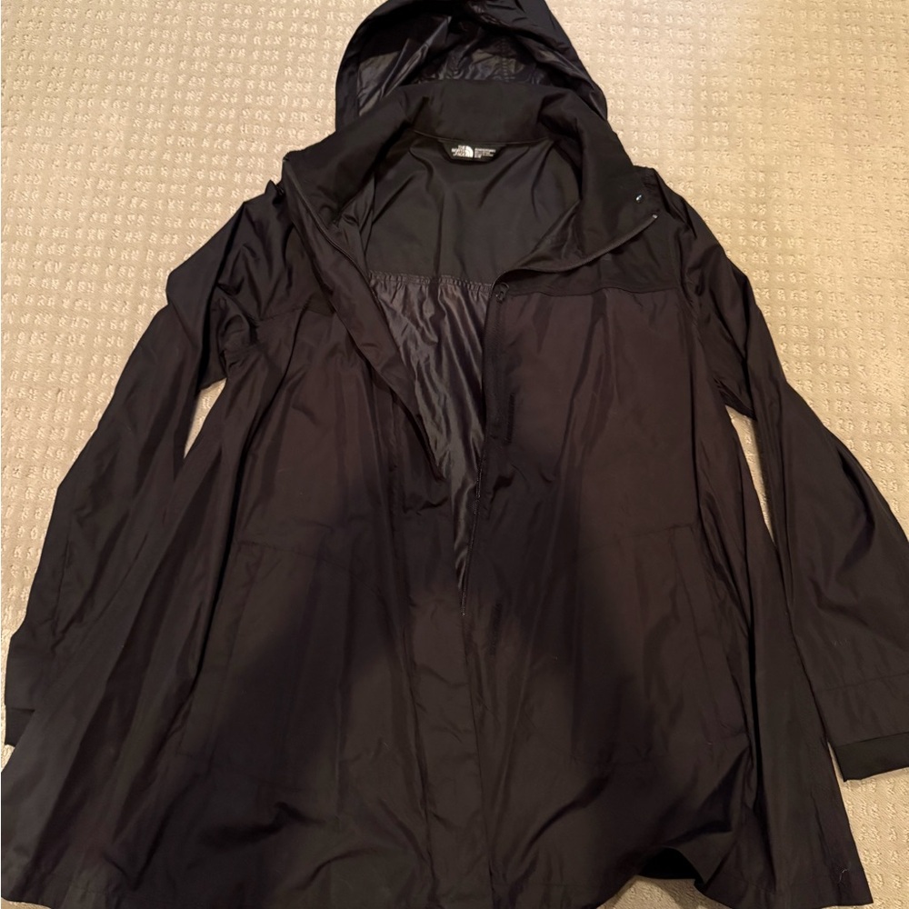 Women's North Face Black Hooded Windbreaker Rain Jacket medium